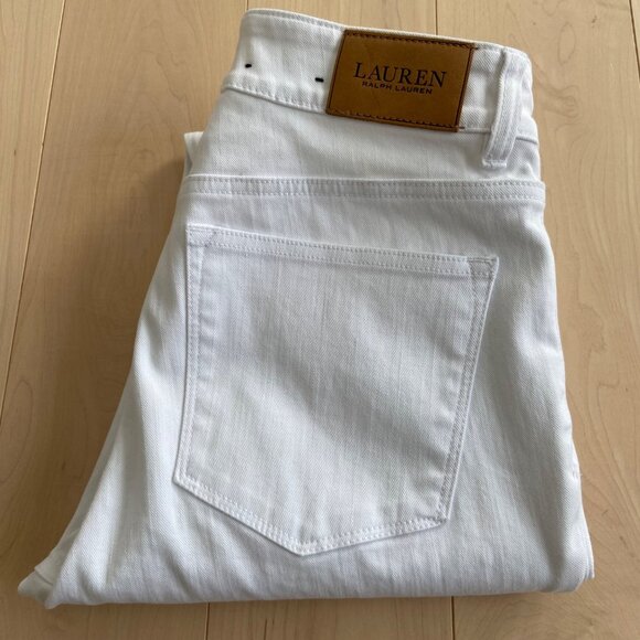 Ralph Lauren Premier Straight jeans white stretch denim high waisted rise size 6 - Picture 7 of 16